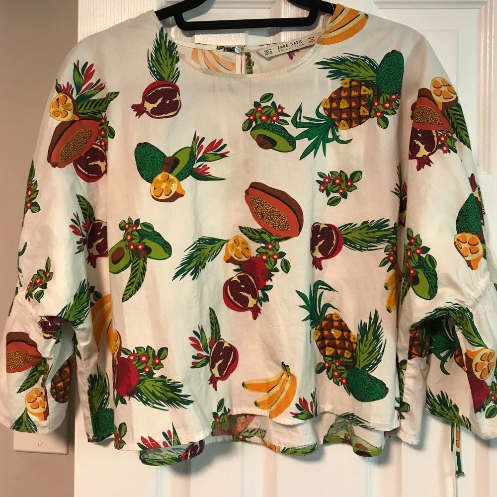 ZARA cropped Fruit shirt